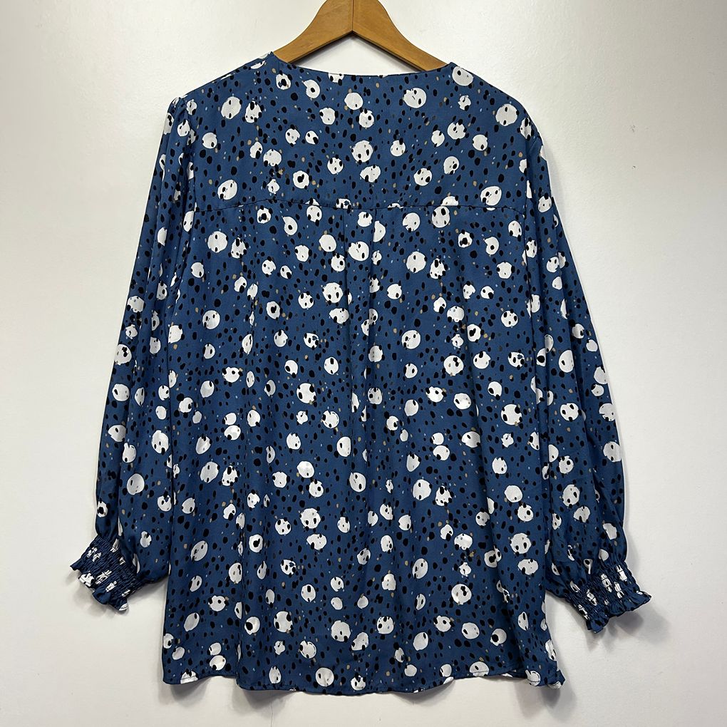 Black Pepper Blue Spot Top - Size 18