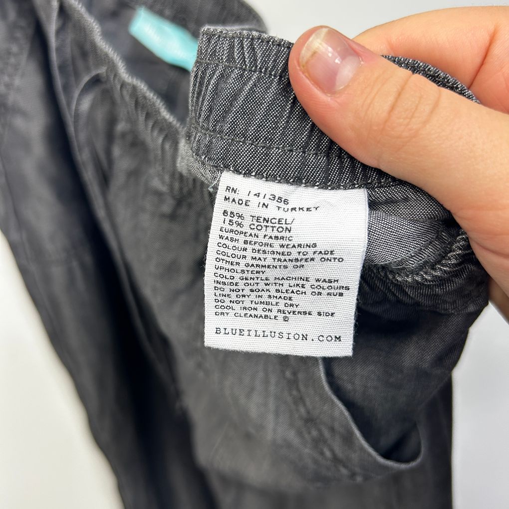Blue Illusion Charcoal Cotton Pants - Size L