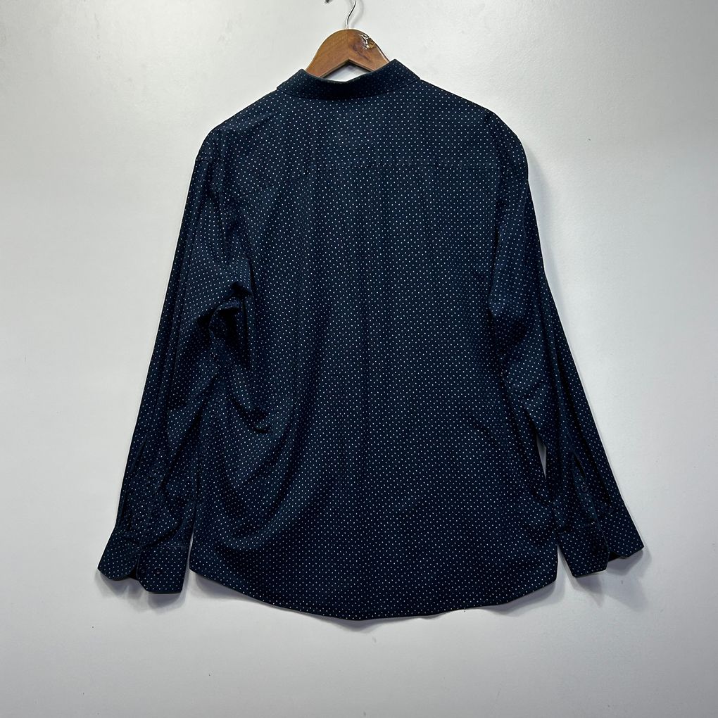 Johnny Bigg Navy Long Sleeve Cotton Mens Shirt - Size 2XL