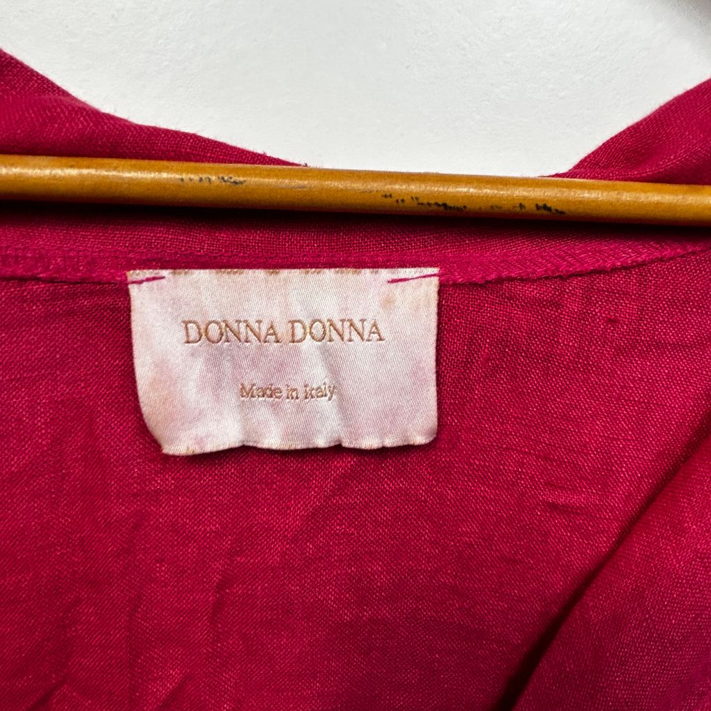Donna Donna Italian Pink Linen Top - One Size 12/14/16