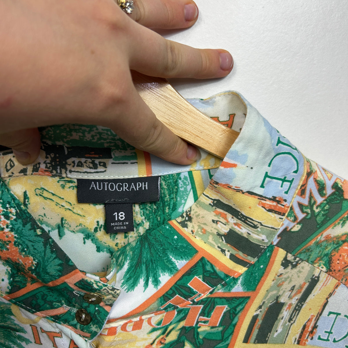Autograph Multicoloured Button Up Plus Size Top - Size 18
