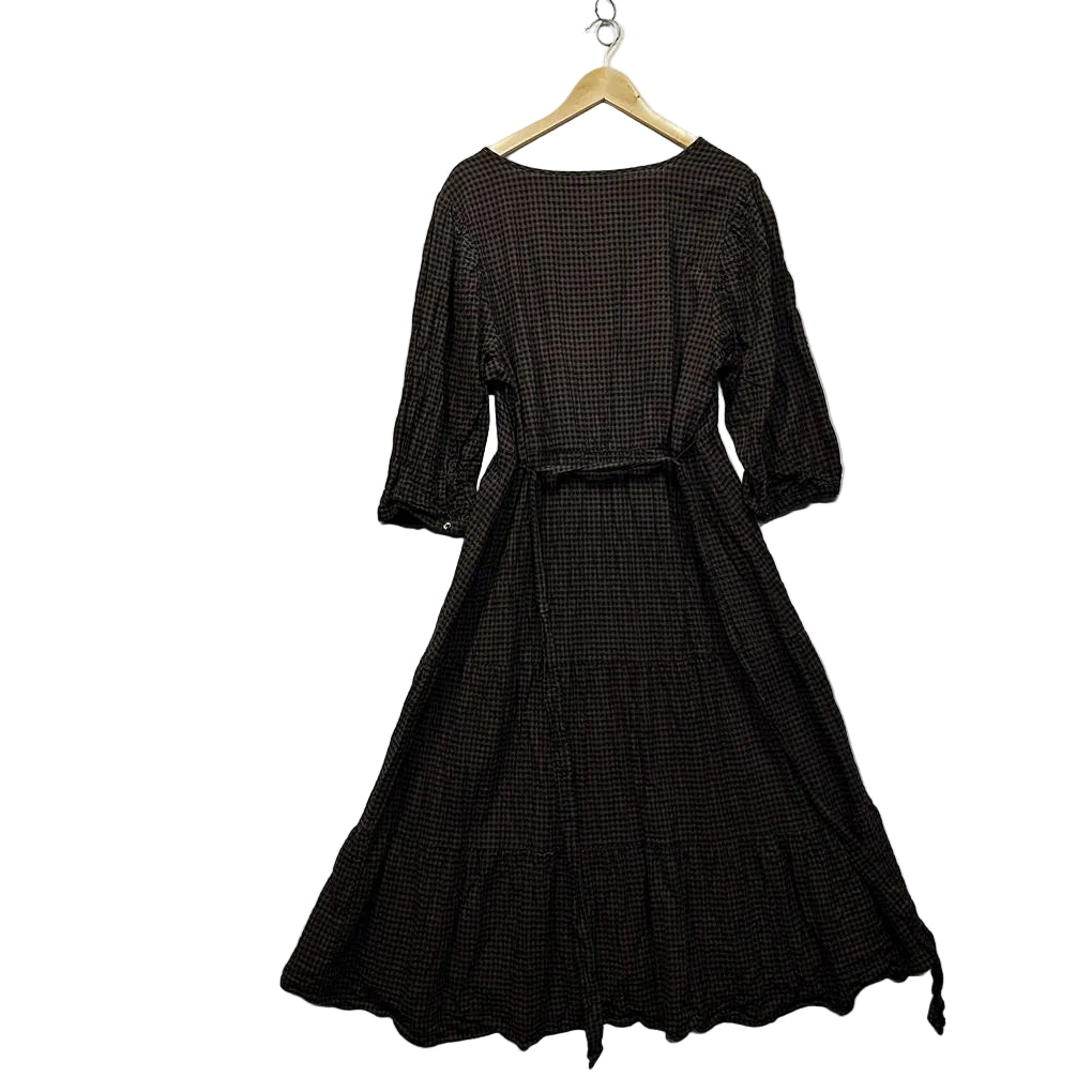 Spirit Chocolate Plus Size Cotton Gingham Check Dress - Size 18