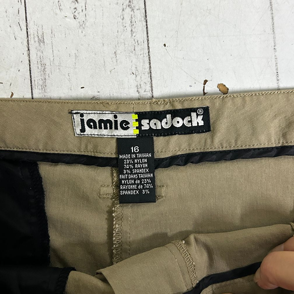 Jamie Sadock Khaki Bermuda Golf Shorts - Size 16