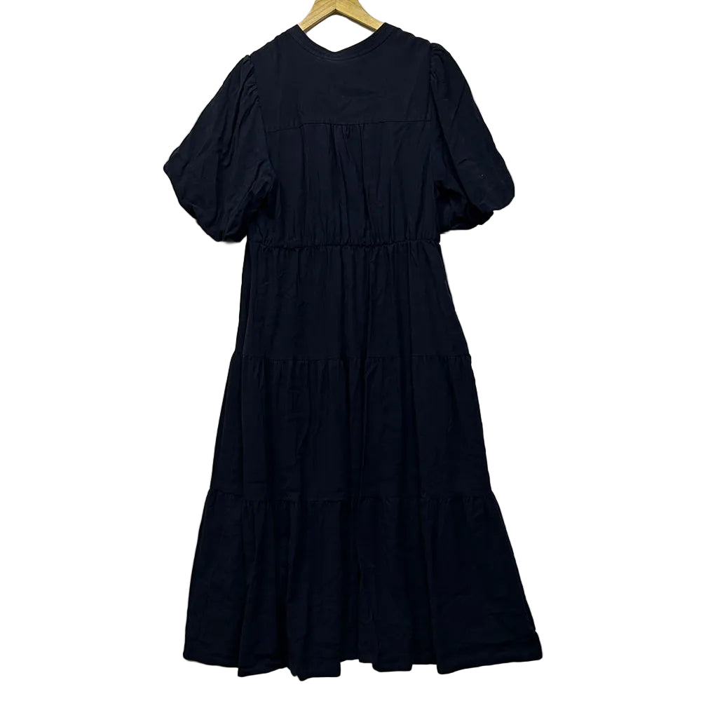 Forever New Navy Broderie Dress - Size 16