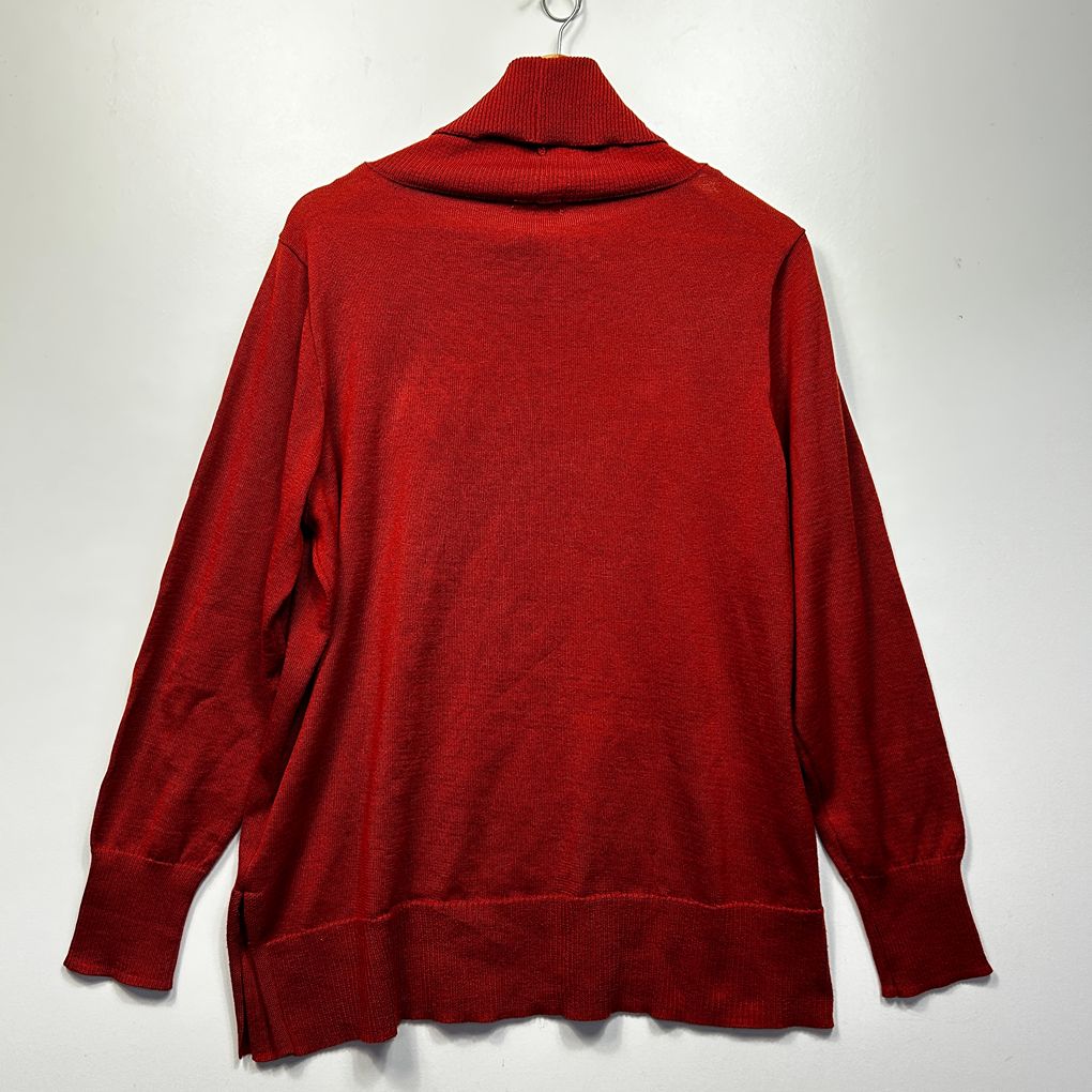 W. Lane Red Cotton Turtleneck Jumper - Size XL