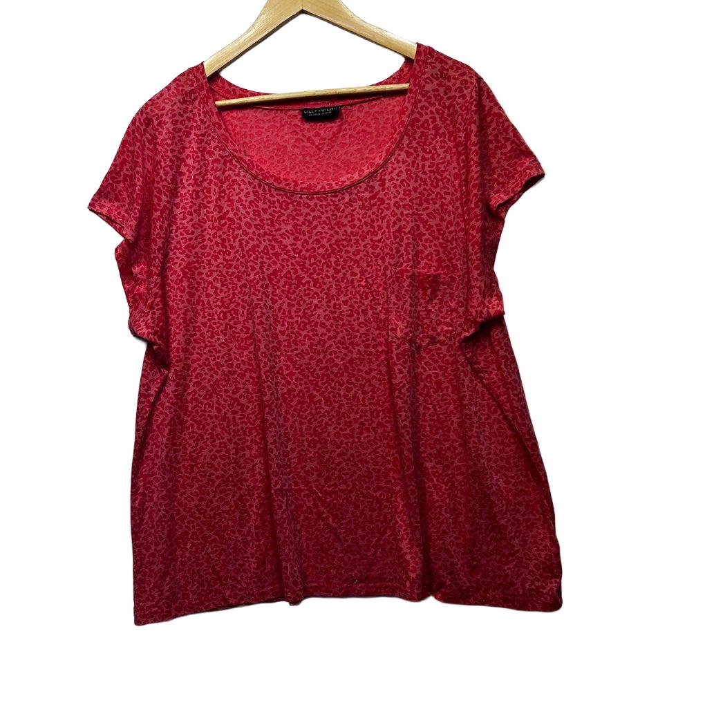 Lilly and Lou Red Leopard Print Top - Size 24