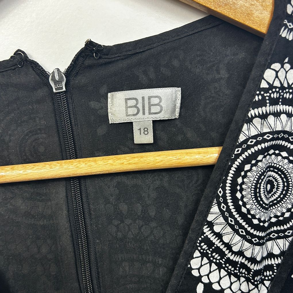 BIB Black Plus Size Cotton Dress - Size 18