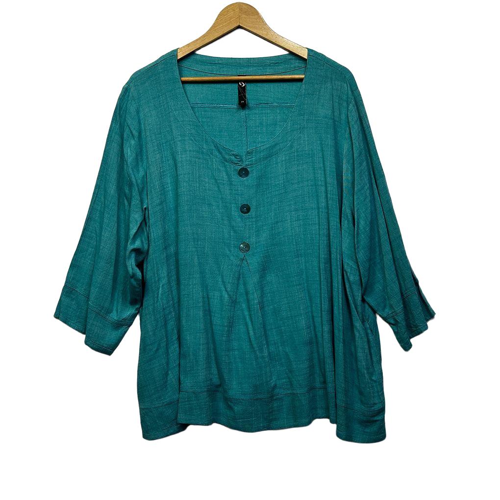 Taking Shape Teal Top - Size 24