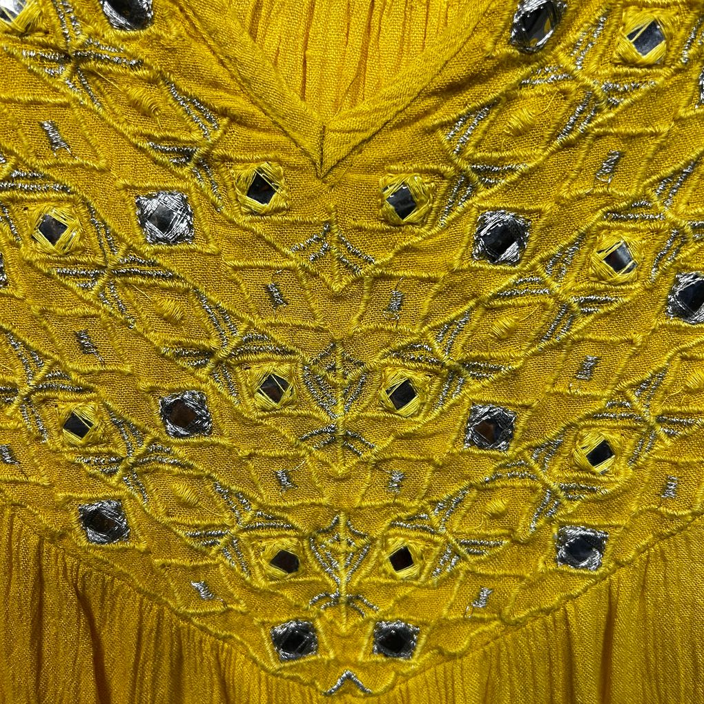 Millers Yellow Beaded Top - Size 18