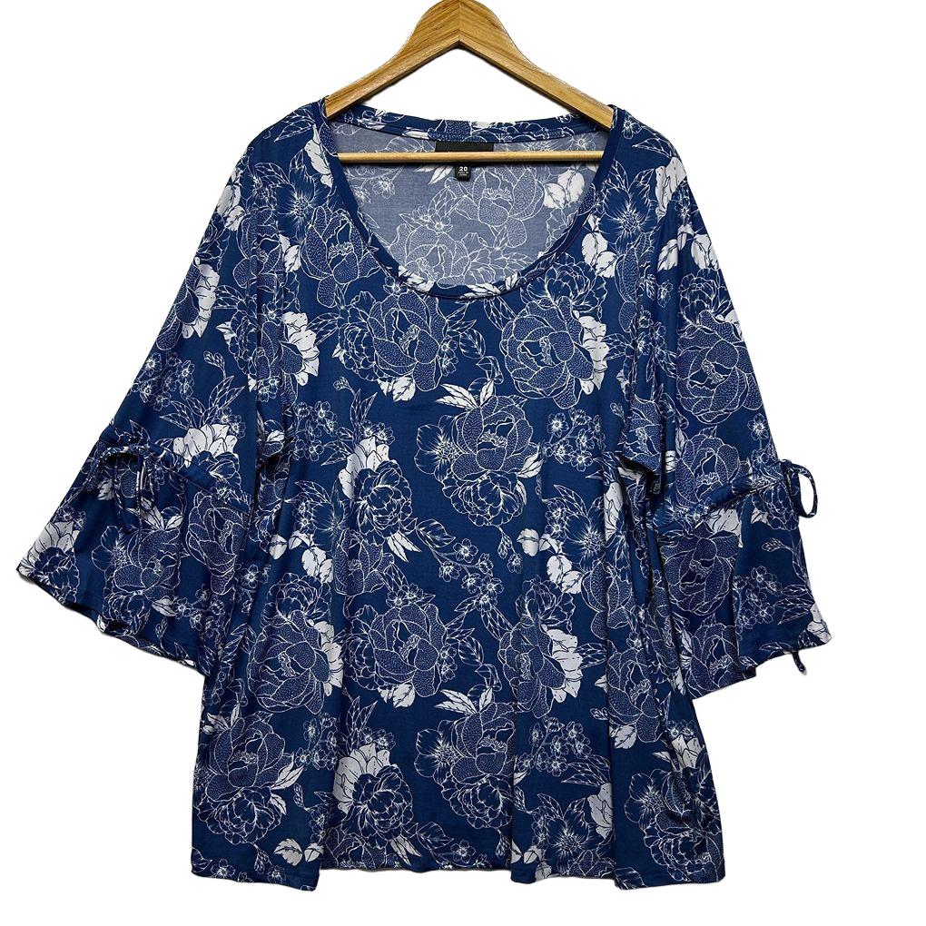 Autograph Blue Floral Top - Size 20