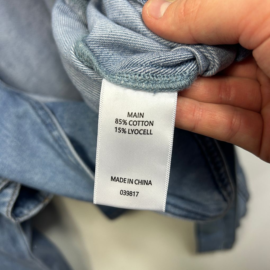 Sussan Blue Cotton Denim Wrap Jacket - Size 16
