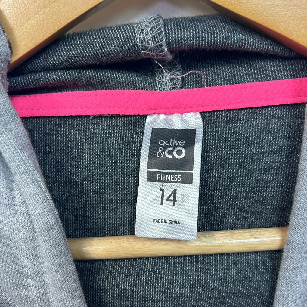 Active & Co Grey Cotton Hoodie - Size 14