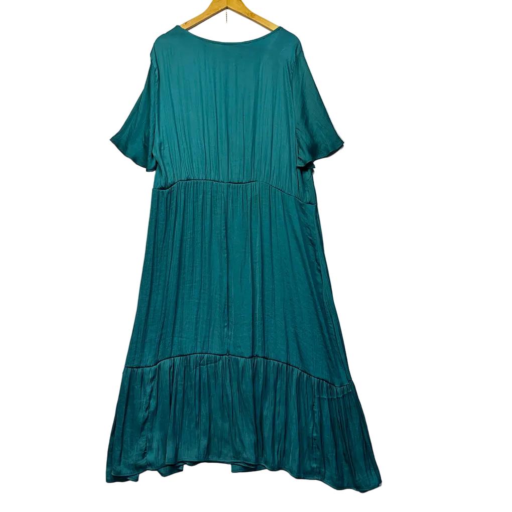 Beme Teal Pleated Dress - Size 22