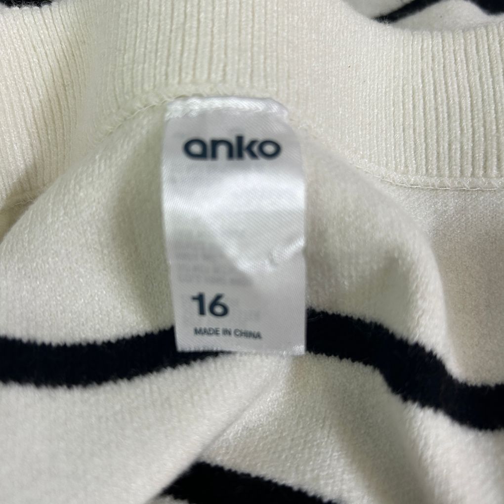 Anko White Striped Knit Skirt - Size 16