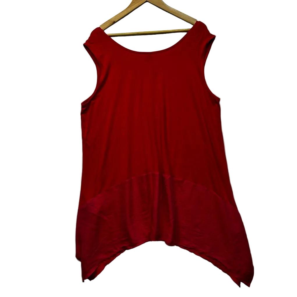 Taking Shape Red Tunic Top - Size 18