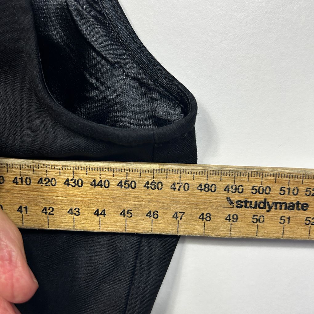 Jacqui-E Black Cotton Dress - Size 14