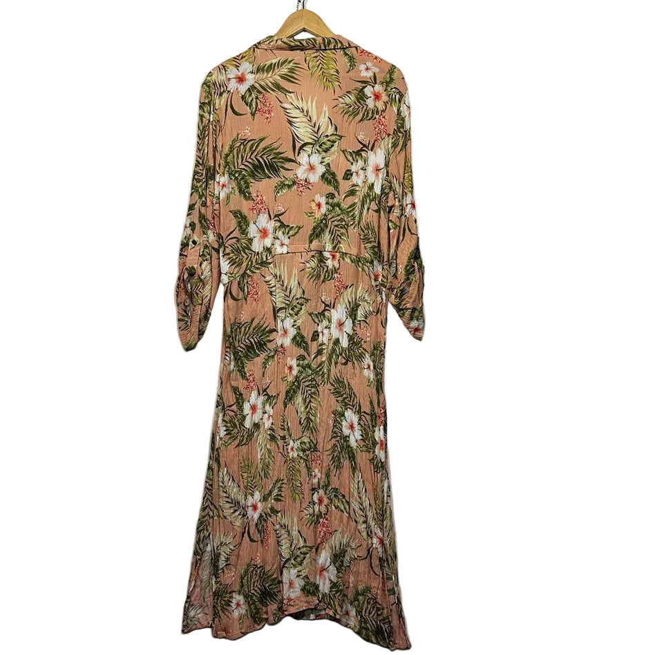 Rockmans Pink Floral Plus Size Dress - Size 22