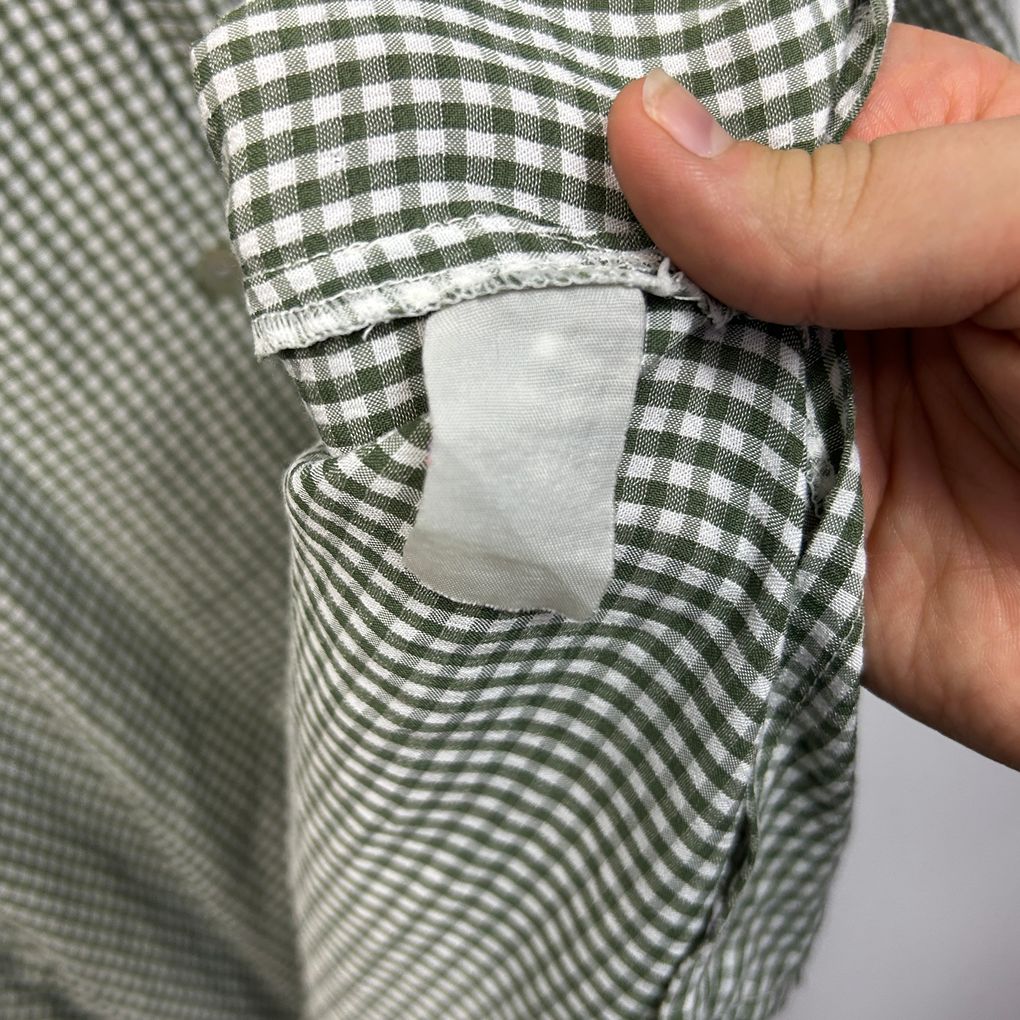 Vintage Now Green Plus Size Gingham Shirt - Size 24