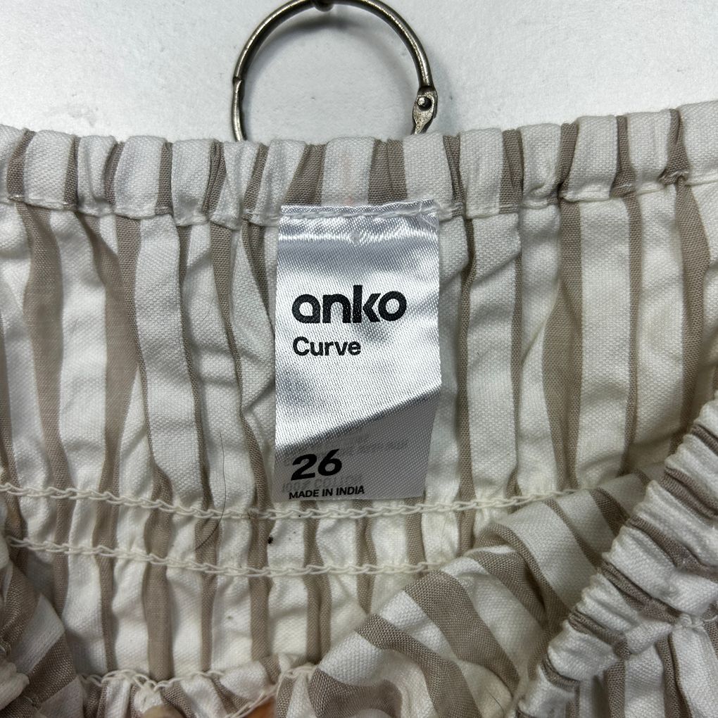 Anko White Biege Striped Cotton Dress - Size 26