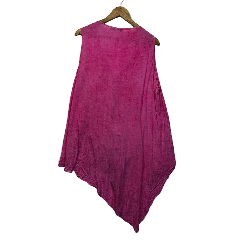 Flower Pink Sleeveless Tunic Top Top - Size 16