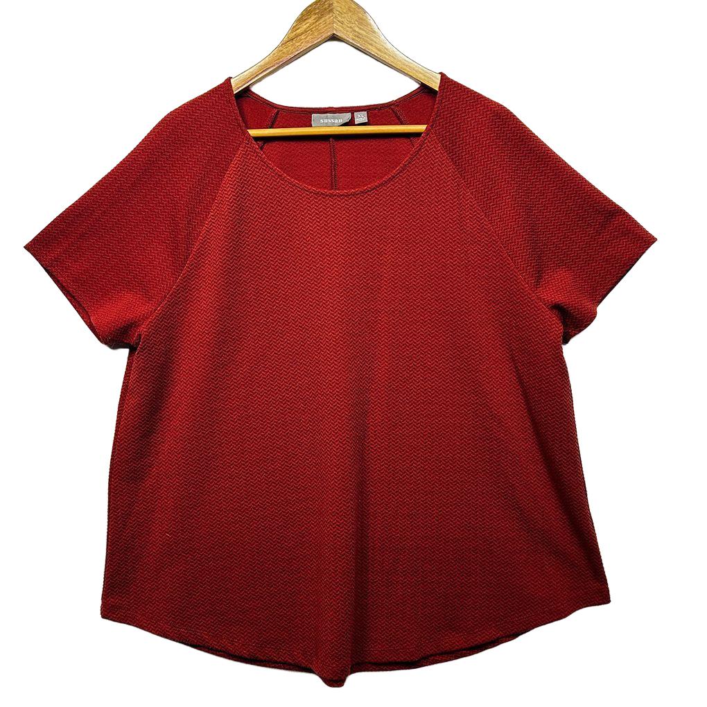 Sussan Rust Red Textured Top - Size XL