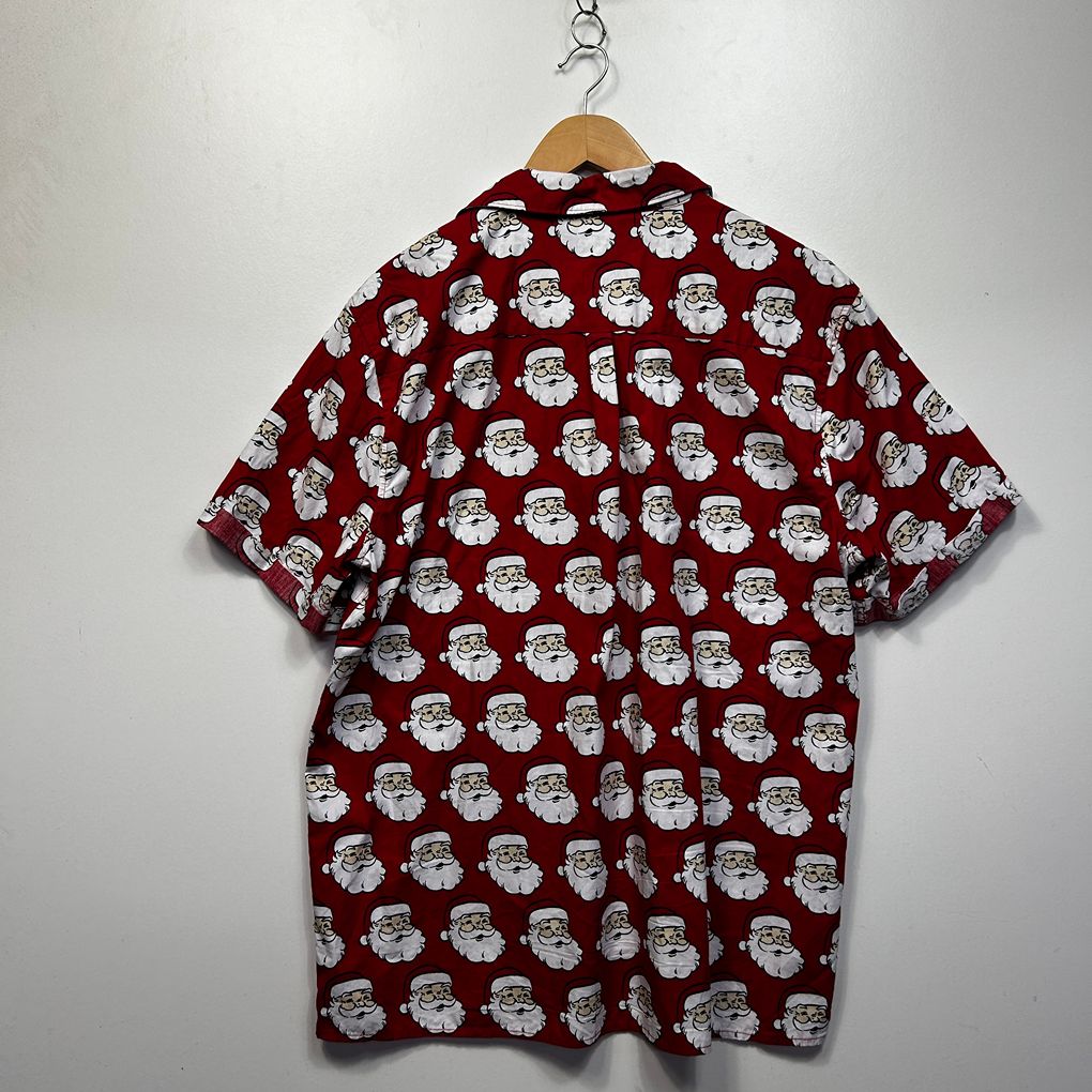 Santa Red Christmas Cotton Mens Shirt - Size 2XL
