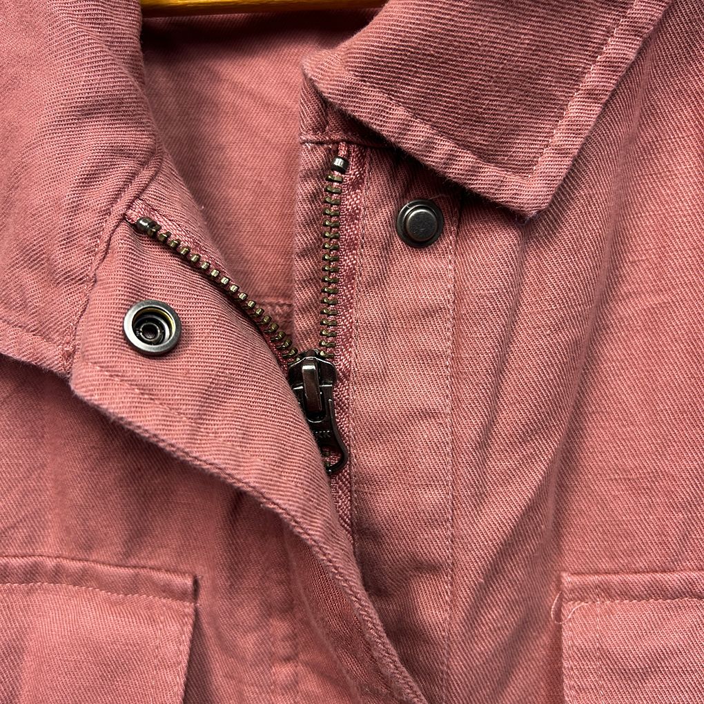 Sussan Pink Linen Utility Jacket - Size 18
