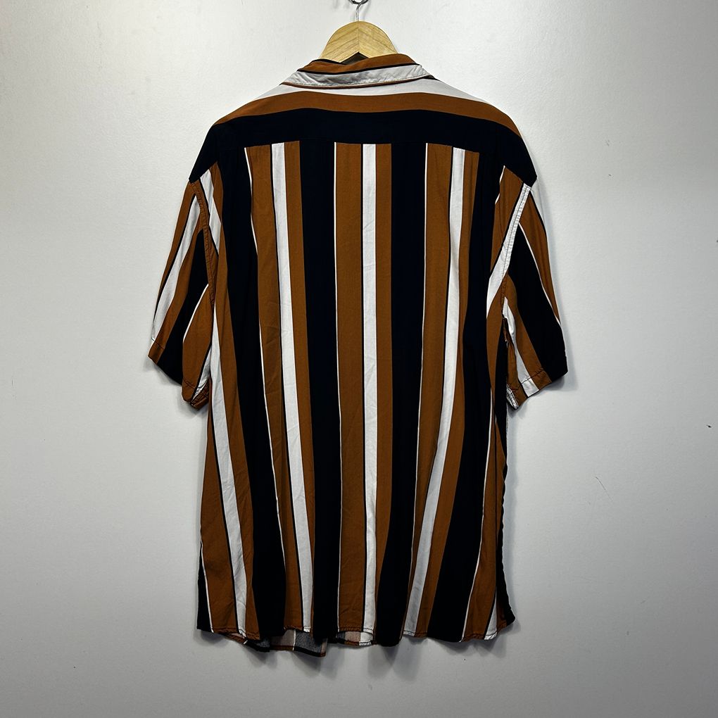 Connor Brown Striped Short Sleeve Mens Shirt - Size 3XL