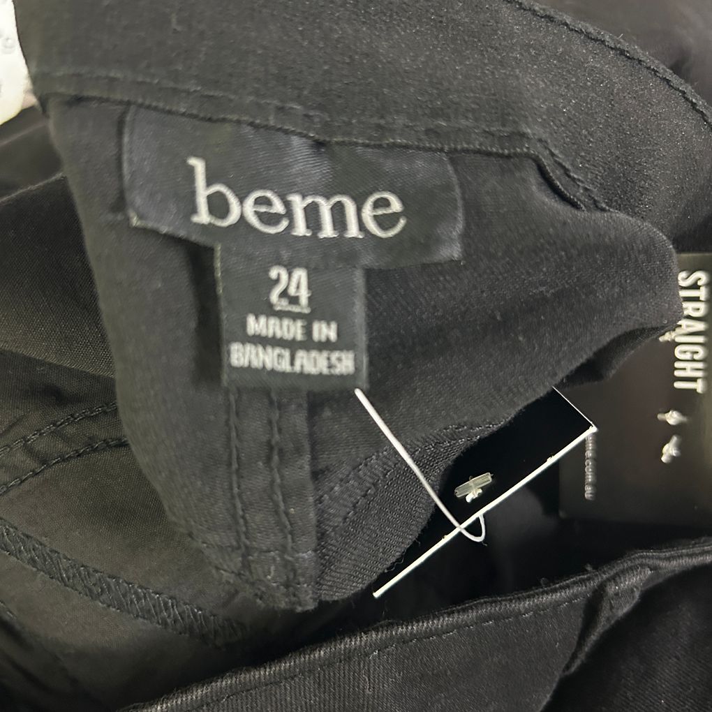 Beme Black Plus Size  Straight Short Length Jeans - Size 24