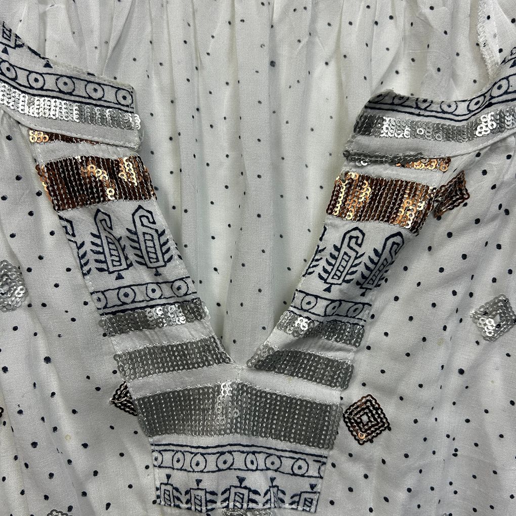 Lulasoul White Sequin Boho Top - Size 2X