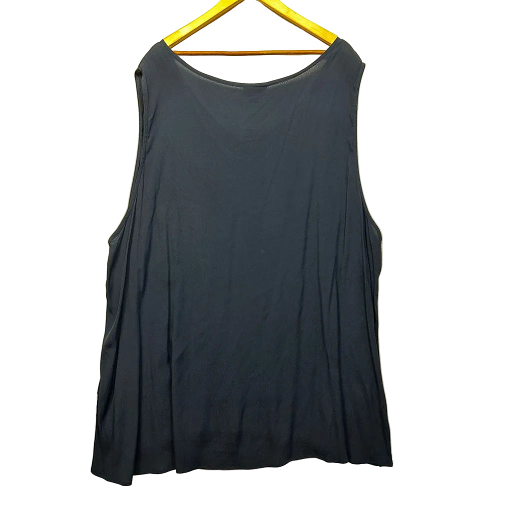 Autograph Navy Button Trim Sleeveless Top - Size 30