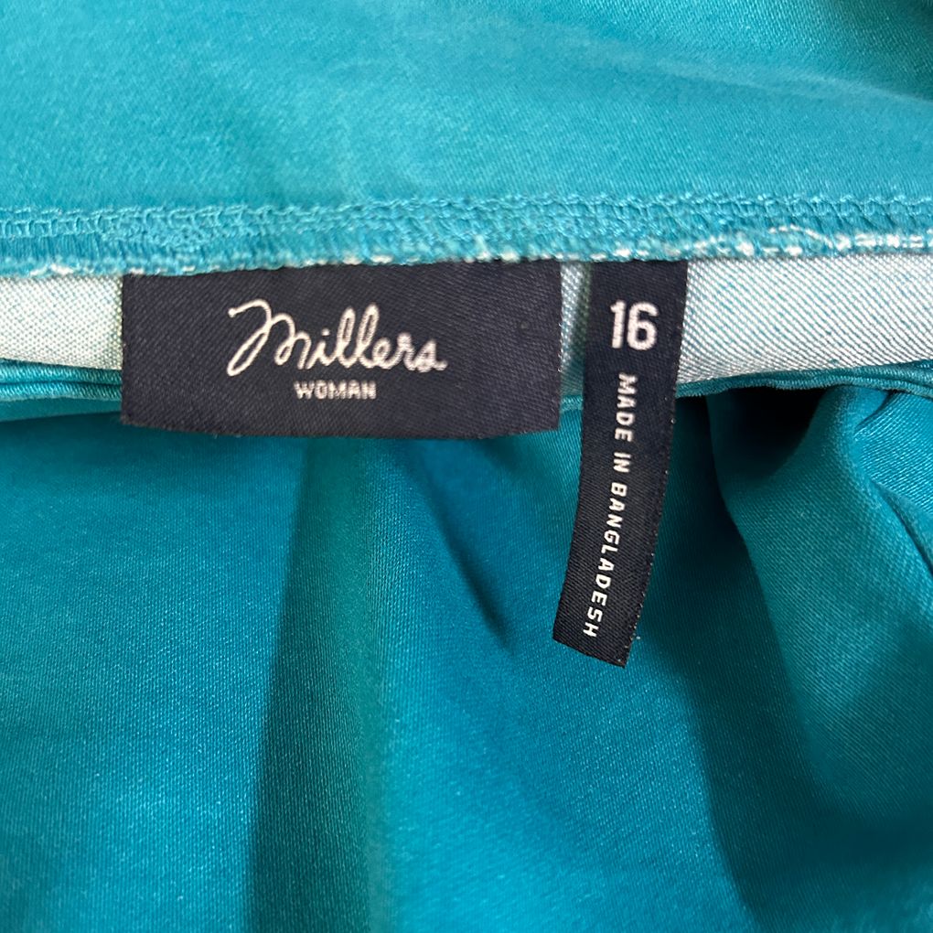 Millers Teal Cotton Pants - Size 16