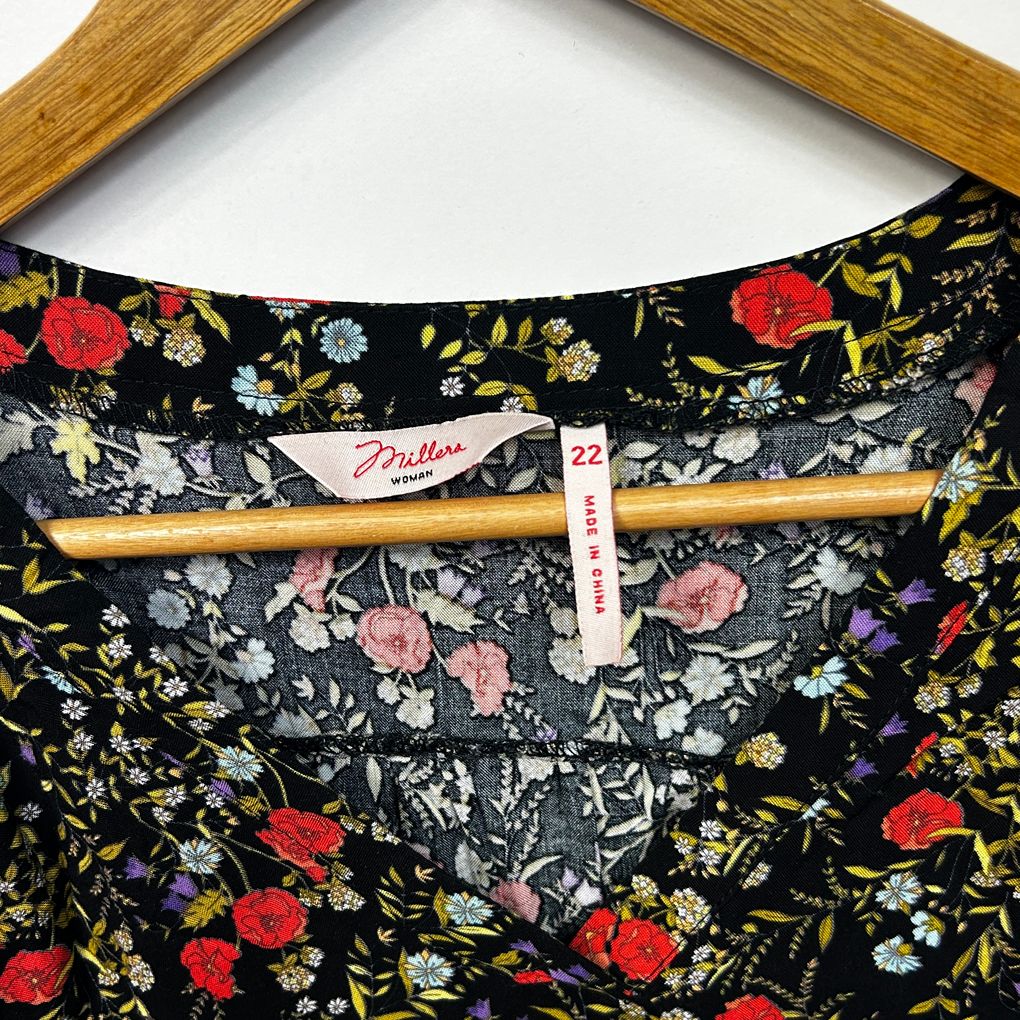 Millers Black Floral Plus Size Top - Size 22