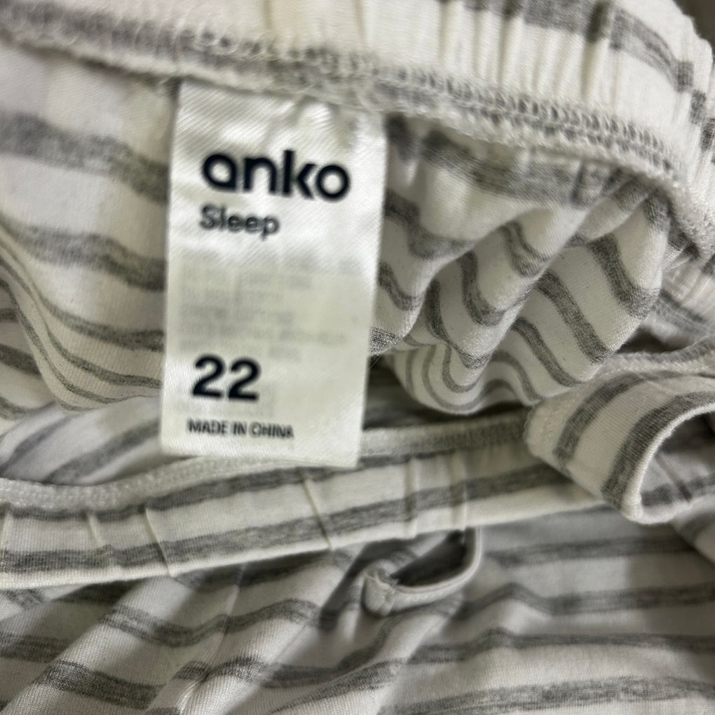 Anko Grey Striped Sleep Pants - Size 22