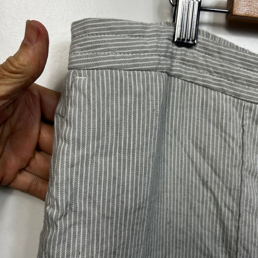 Sportscraft Grey Stripe Linen Pants - Size 18
