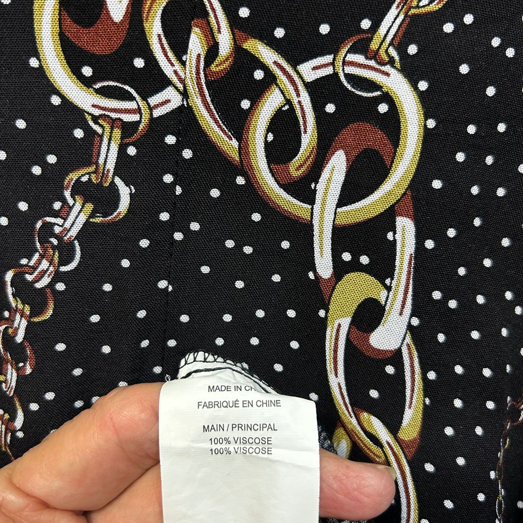 Autograph Black Chain Print Top - Size 22/24