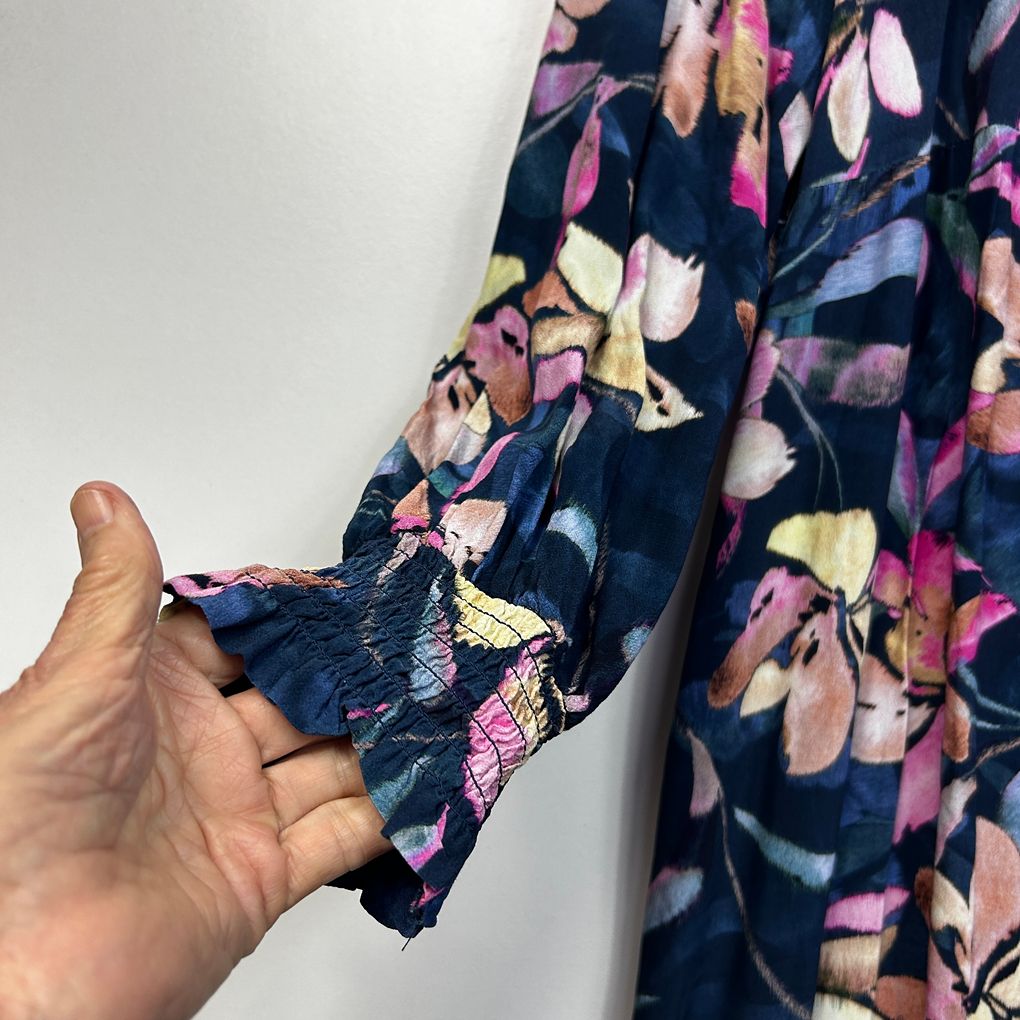 Sussan Navy Floral Plus Size Maxi Dress - Size 20