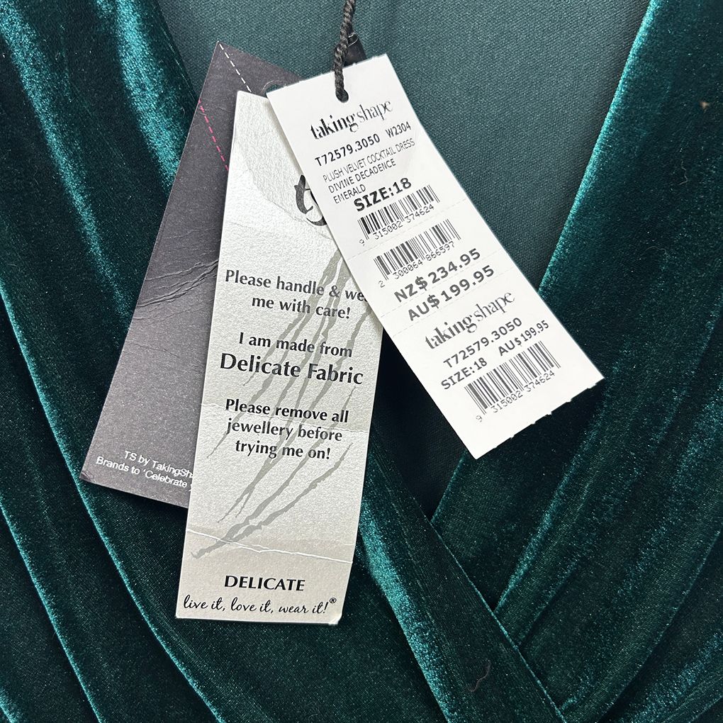 Taking Shape Green Plus Size Velvet Dress - Size 18