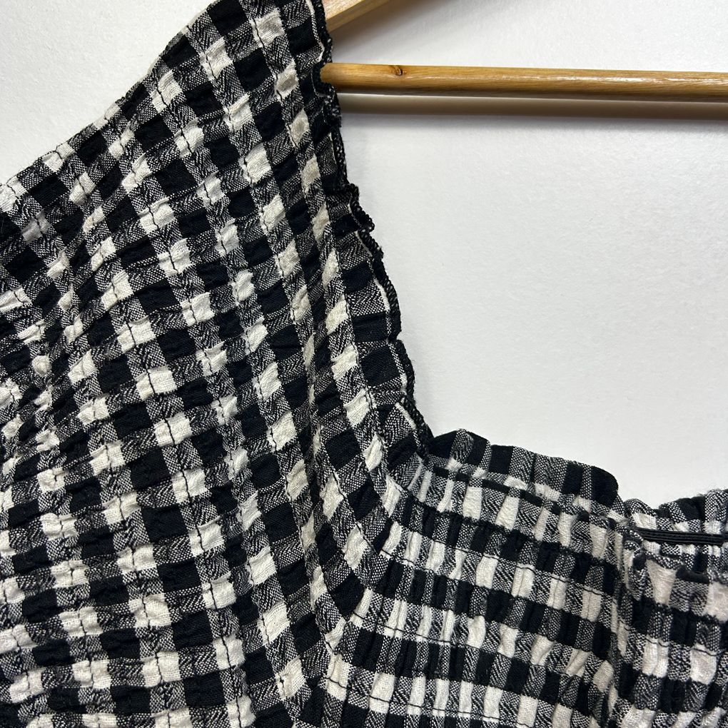 City Chic Black White Gingham Cotton Dress - Size 20/L