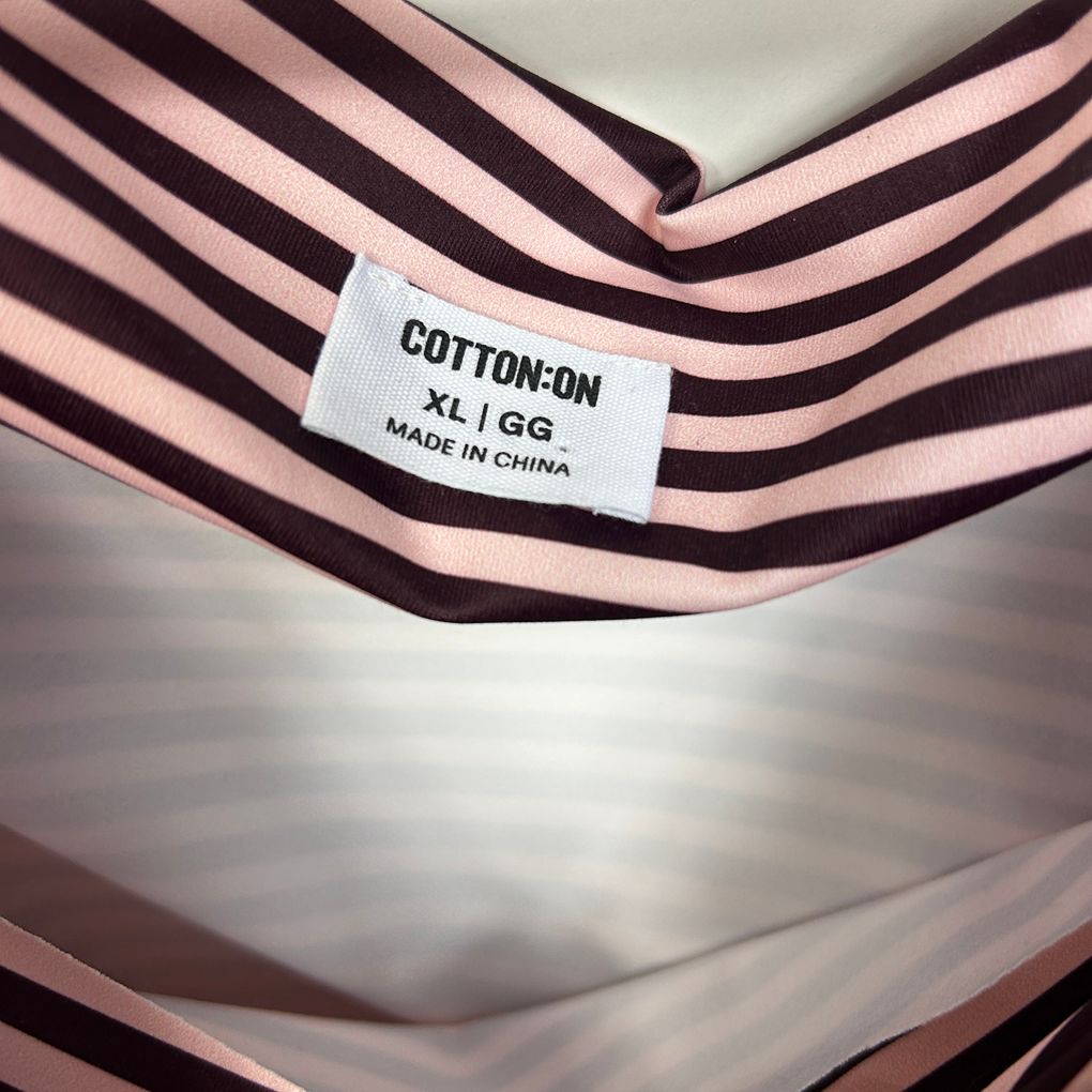 Cotton On Pink Striped Off Shoulder Top - Size XL