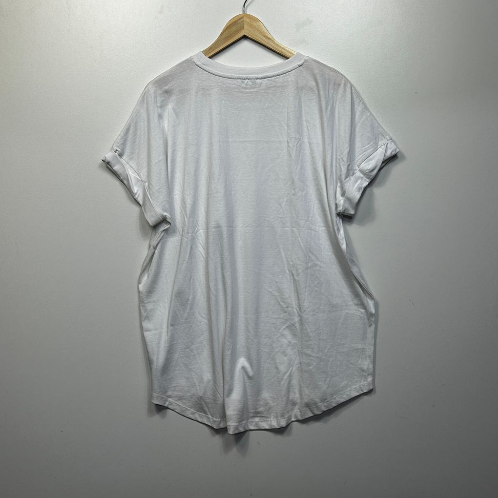 Target White Sequin Star Cotton Top - Size L