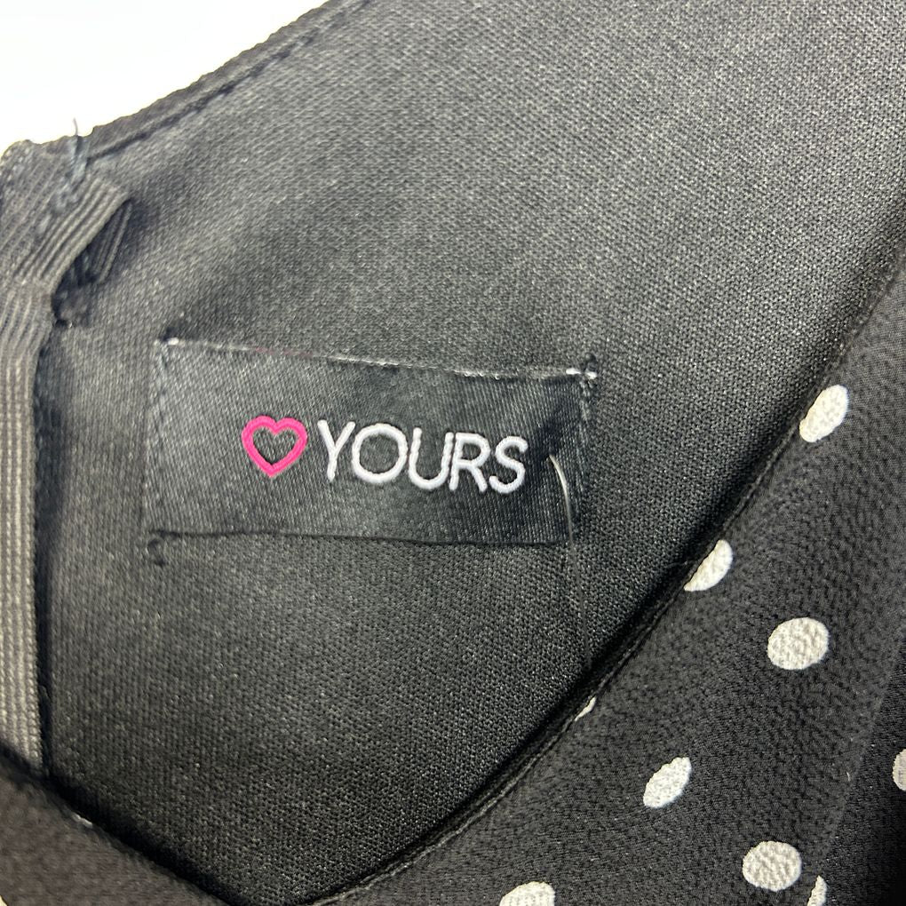 Yours Black Polka Dot Jumpsuit - Size 30-32