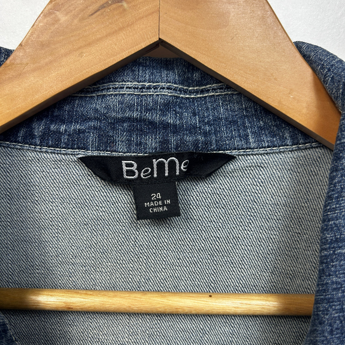 Beme Blue Plus Size Cotton Denim Jacket - Size 24