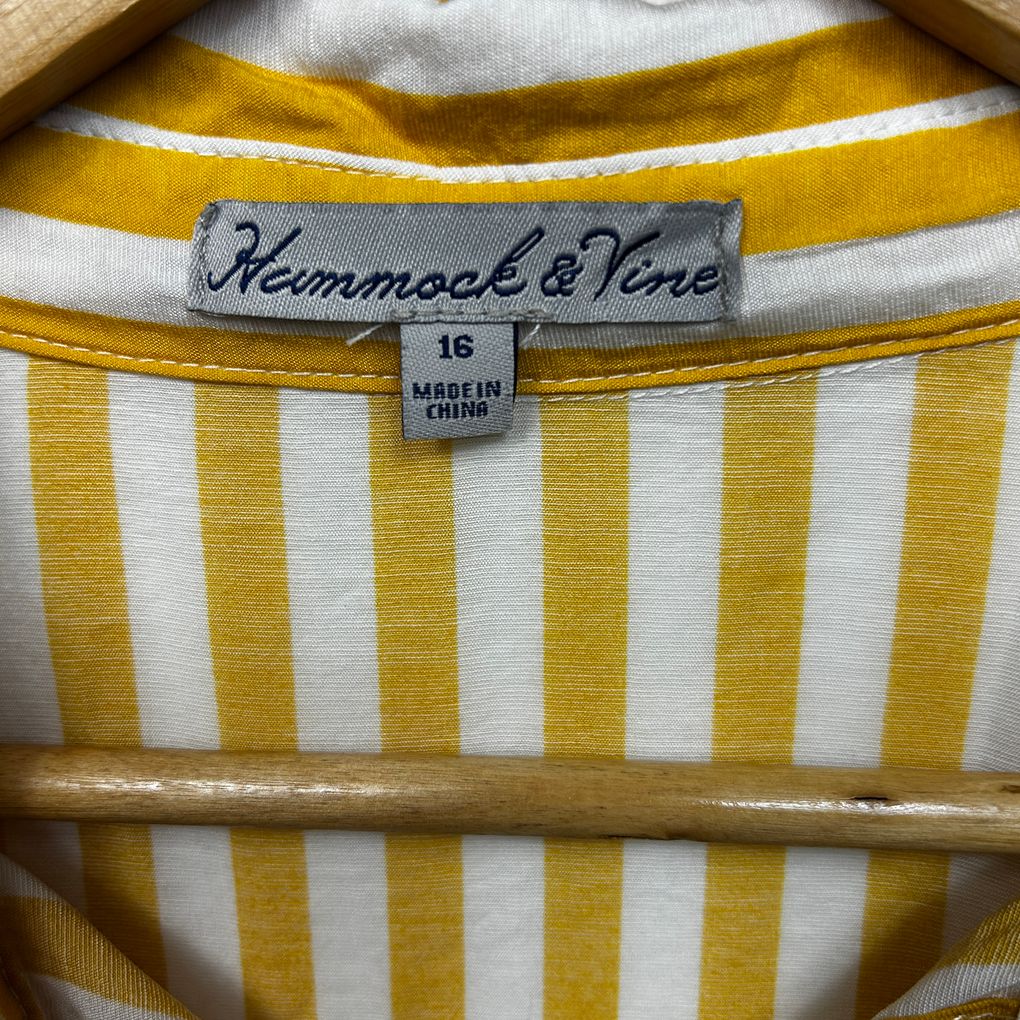 Hammock & Vine Yellow Striped Shirt - Size 16