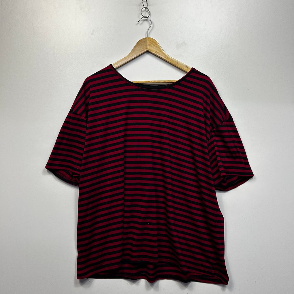 Romwe Red Striped Top - Size XL