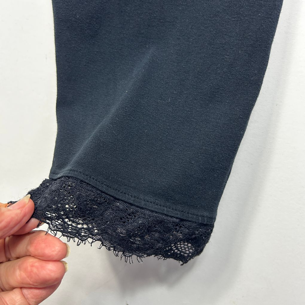 Avella Black Cotton Lace Trim Pants - Size 22 (fault)