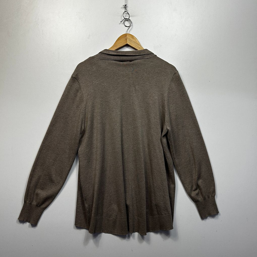 W.Lane Taupe Long Sleeve Cardigan - Size XL