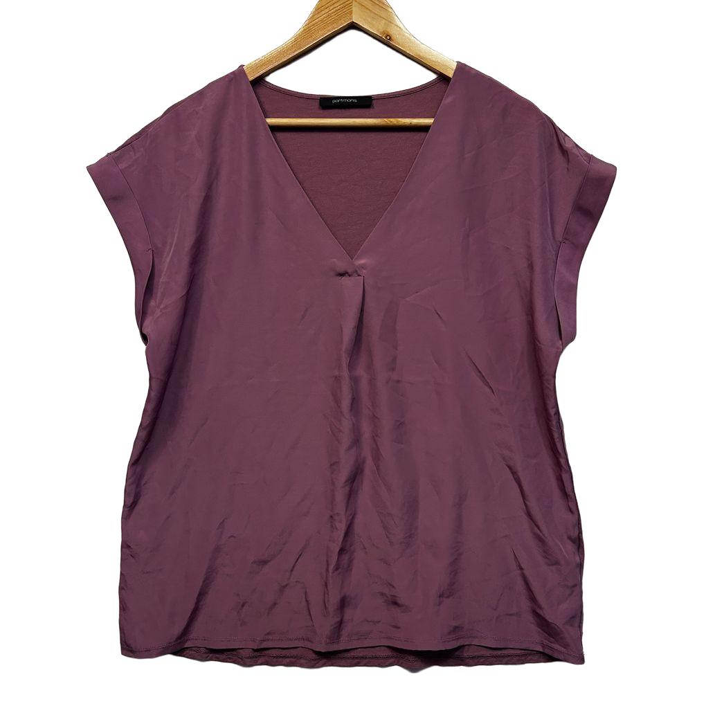 Portmans Mauve Short Sleeve Top - Size 14/16