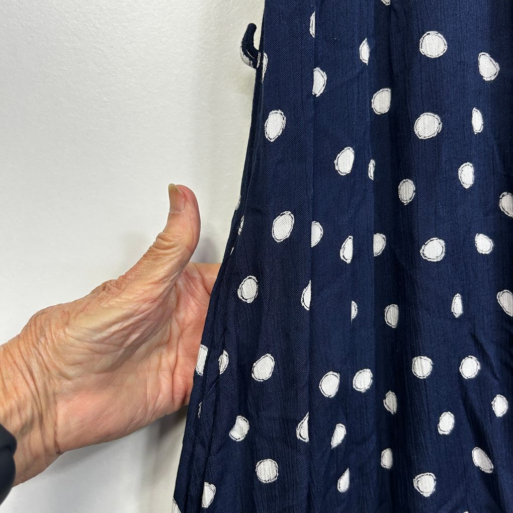 Autograph Navy Spot Maxi Dress - Size 22