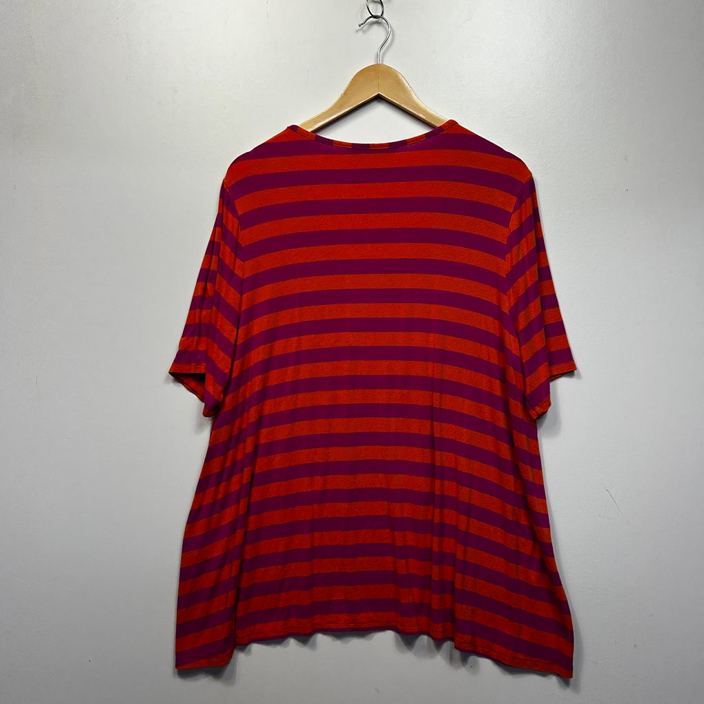 Taking Shape Orange Plus Size Striped Top - Size 18